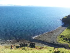 Ruins and the beach on the Isle of Skye