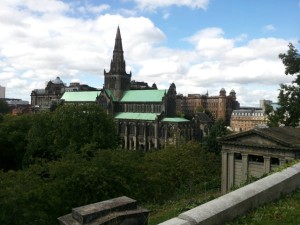 View of Glasgow cathedral from the Necropolis