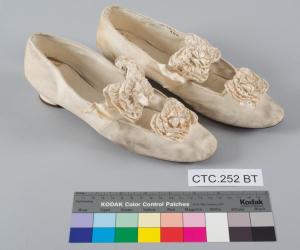 19th Century Wedding Slippers Before Conservation © CSG CIC Glasgow Museums Collection.