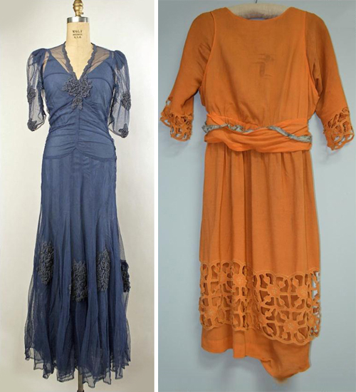 Early 20th century viscose rayon dresses. Credit:  Museum Textile blog